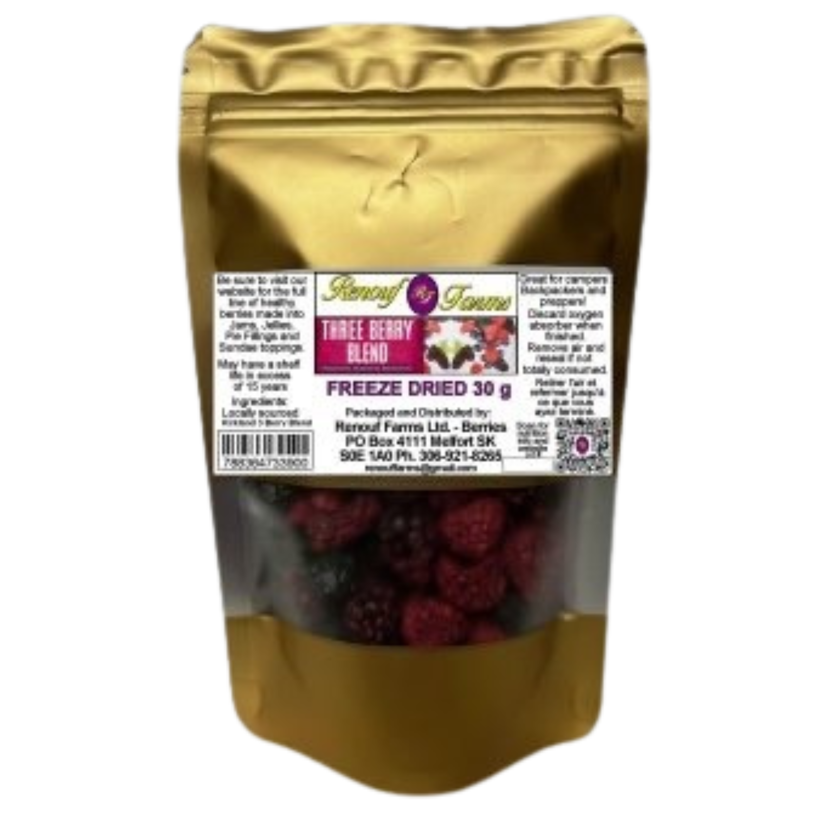 Freeze Dried Kirkland 3 Berry Blend Snack Pack - 30g